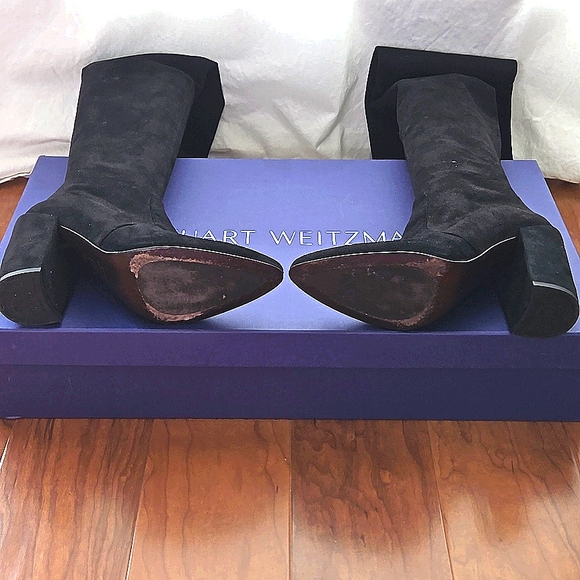 Stuart Weitzman Hiline Black Suede Over-the-Knee Boot Size 8M - Picture 3 of 4